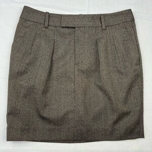 Gap Brown Wool Blend Micro-Tweed Mini Skirt Size 2 Stretch Lined Pockets